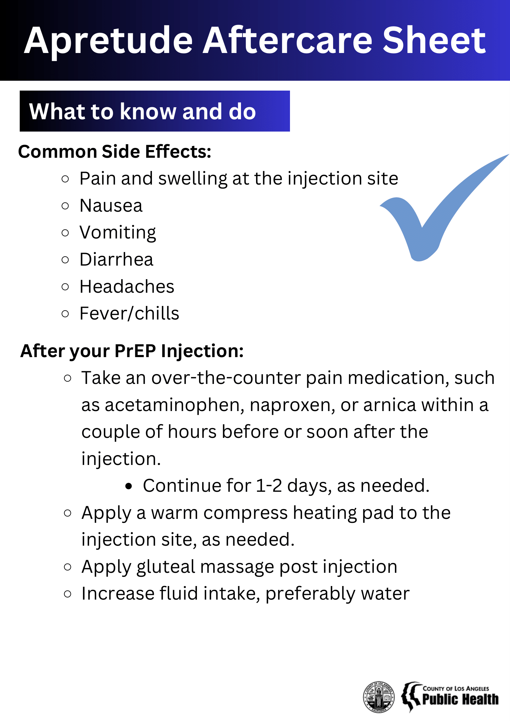 Apretude Aftercare Sheet