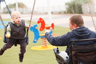 Diabled Dad Playing With Son