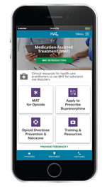 SAMHSA MATx app on iPhone