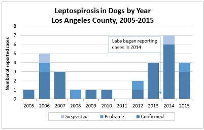 2015-2015 graph of lepto cases in dogs los angeles county