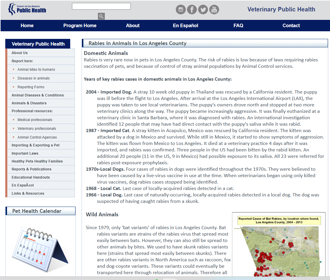 Rabies in Animals in LA County case history thumbnail